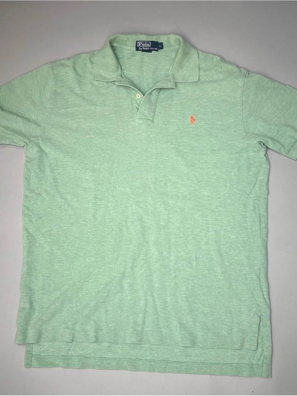 Ralph Lauren Mint Green Polo with Orange Pony Logo